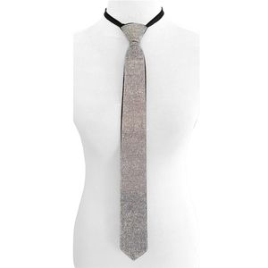 Abalone Crystal Necktie Bling Rhinestones Tie Necklace Chain Statement Jewelry